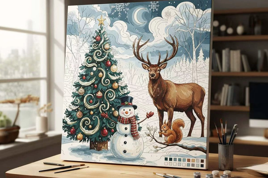 Winter paint by number kits