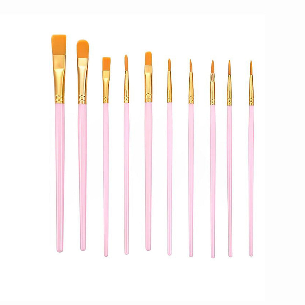 10 Brushes for Acrylic Paint - Different Sizes and Shapes