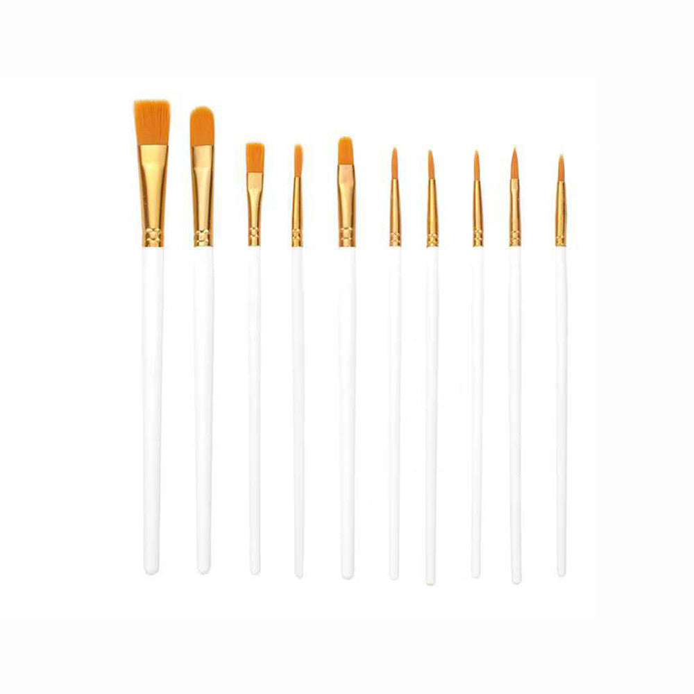 10 Brushes for Acrylic Paint - Different Sizes and Shapes