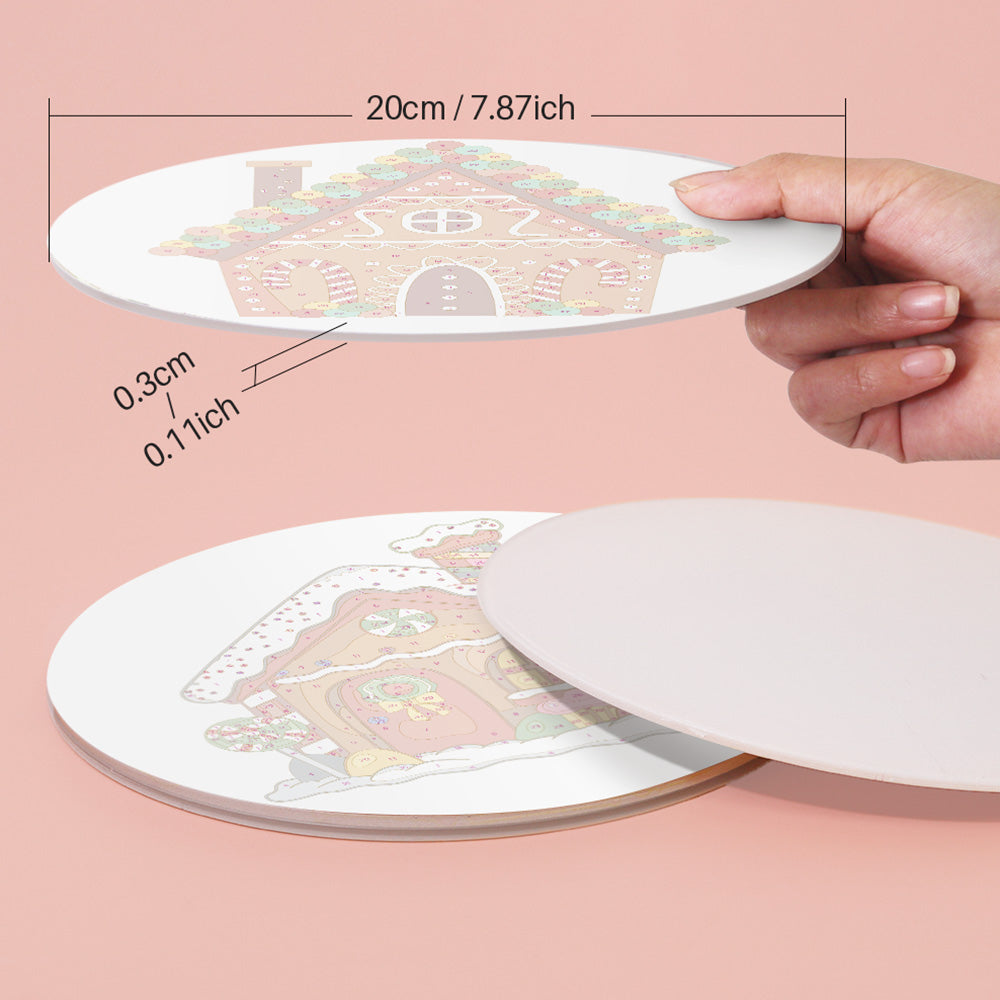 4Pcs Cartoon Christmas Castle Placemats Paint by Numbers