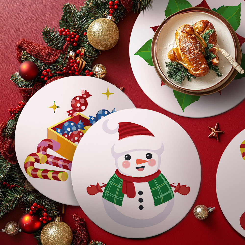 4Pcs Christmas Candy and Gift Placemats Paint by Numbers