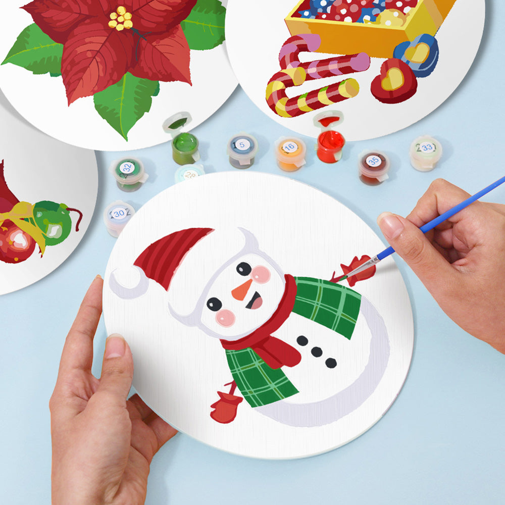 4Pcs Christmas Candy and Gift Placemats Paint by Numbers