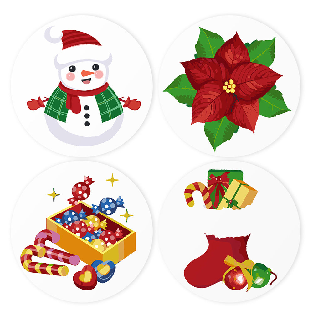 4Pcs Christmas Candy and Gift Placemats Paint by Numbers