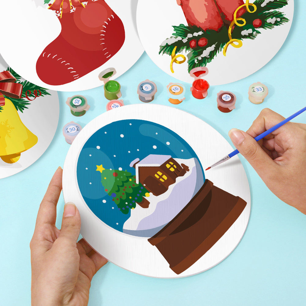 4Pcs Christmas Decorations Placemats Paint by Numbers
