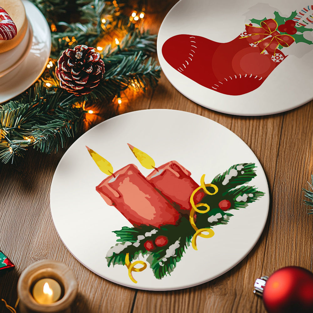 4Pcs Christmas Decorations Placemats Paint by Numbers