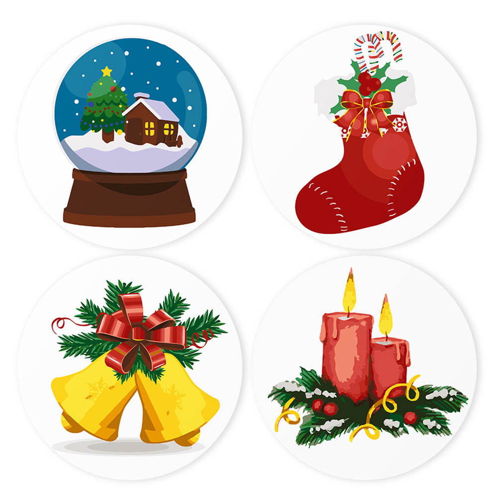 4Pcs Christmas Decorations Placemats Paint by Numbers