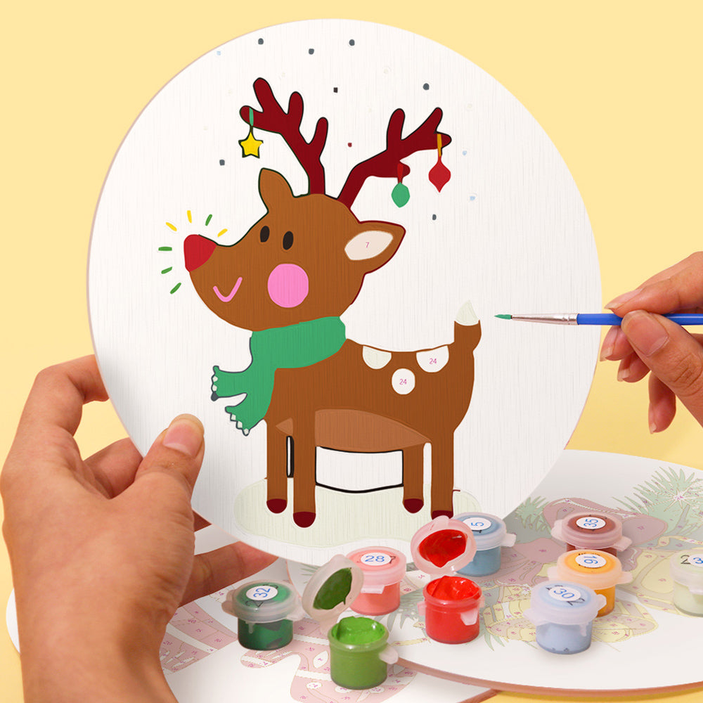 4Pcs Christmas Gloves and Bells Placemats Paint by Numbers