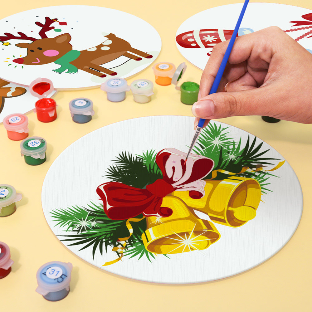 4Pcs Christmas Gloves and Bells Placemats Paint by Numbers