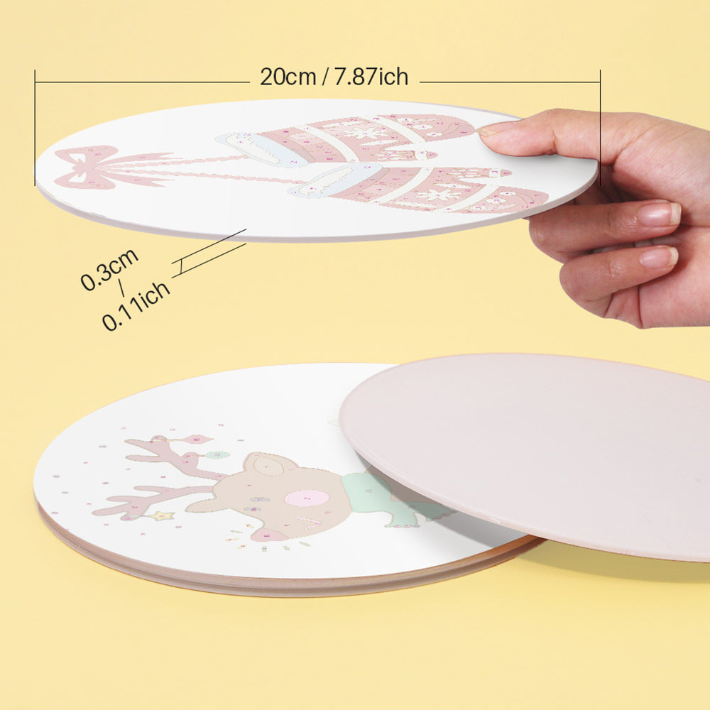 4Pcs Christmas Gloves and Bells Placemats Paint by Numbers