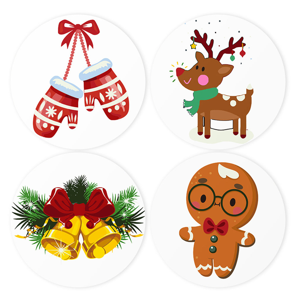 4Pcs Christmas Gloves and Bells Placemats Paint by Numbers