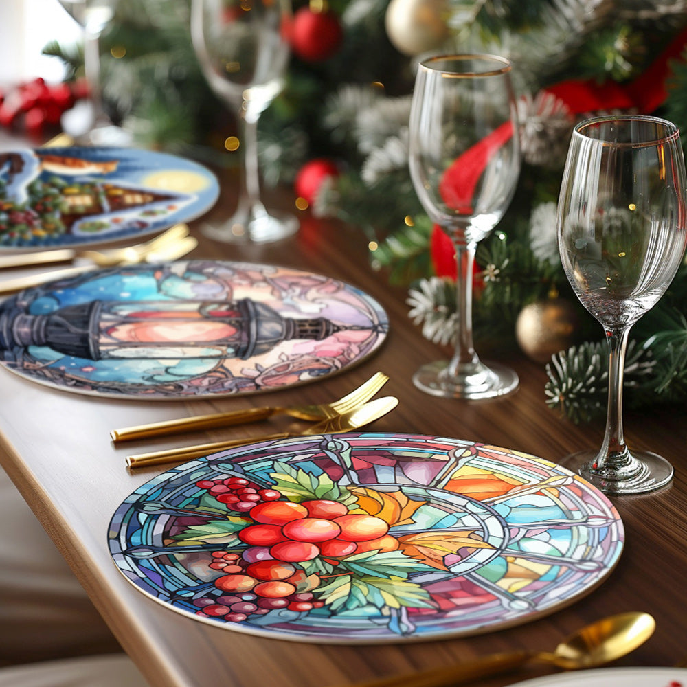 4Pcs Christmas Theme Placemats Paint by Numbers