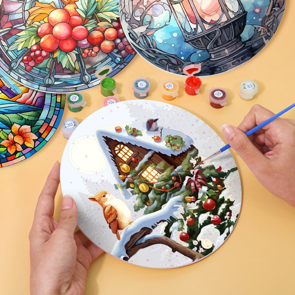 4Pcs Christmas Theme Placemats Paint by Numbers