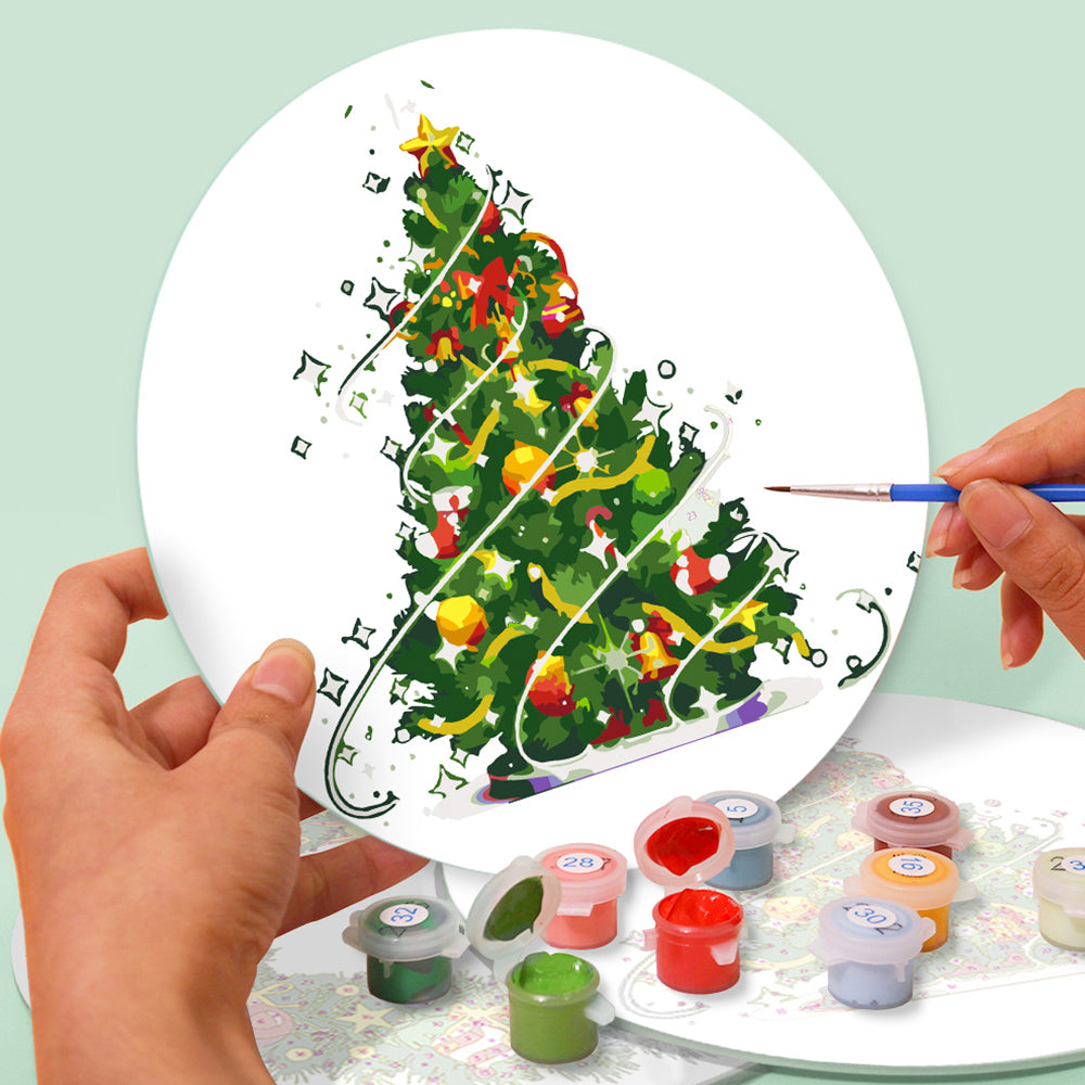4Pcs Christmas Tree and Garland Placemats Paint by Numbers
