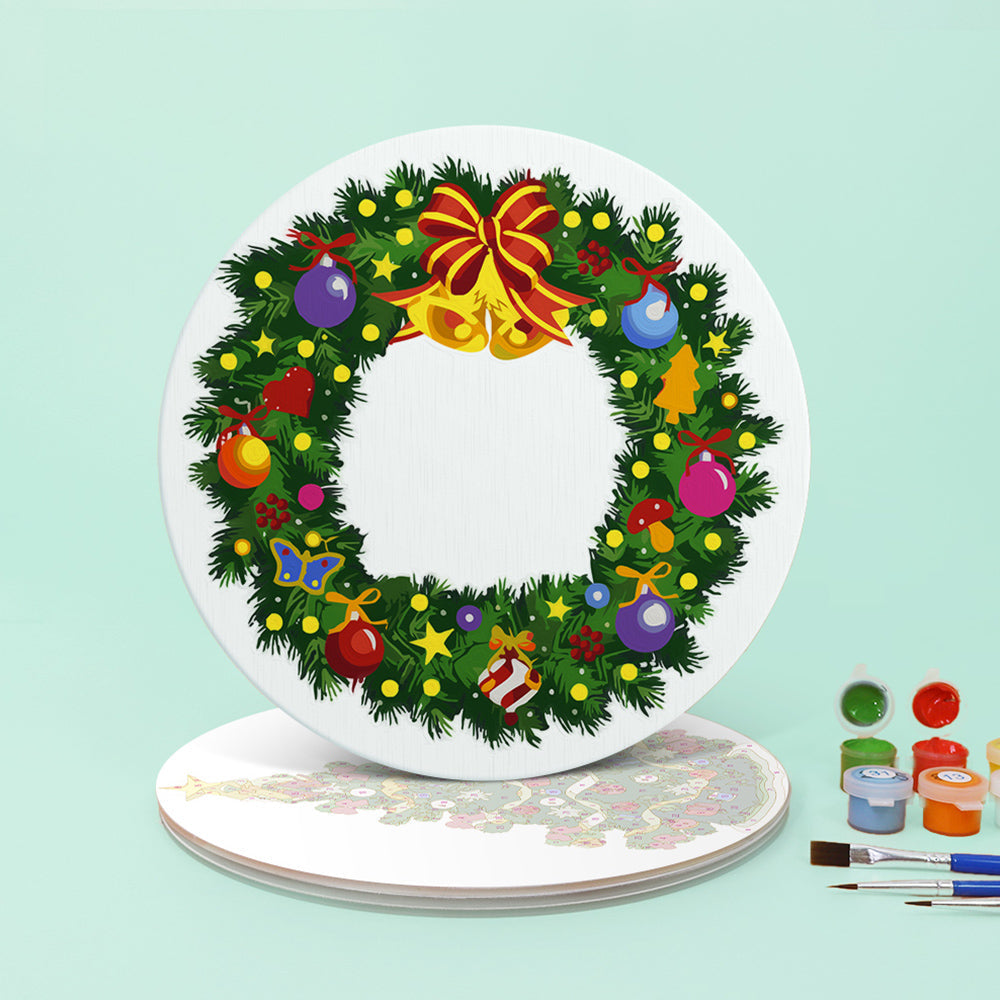 4Pcs Christmas Tree and Garland Placemats Paint by Numbers