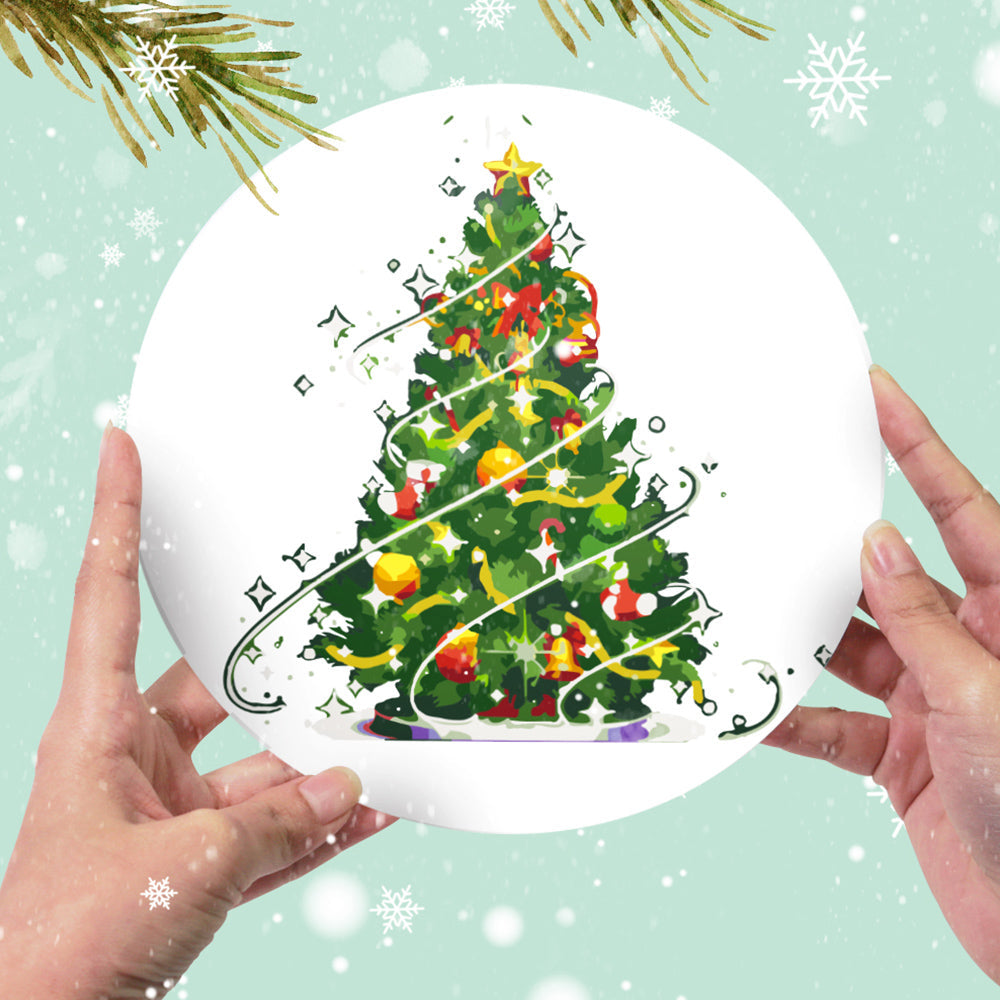 4Pcs Christmas Tree and Garland Placemats Paint by Numbers