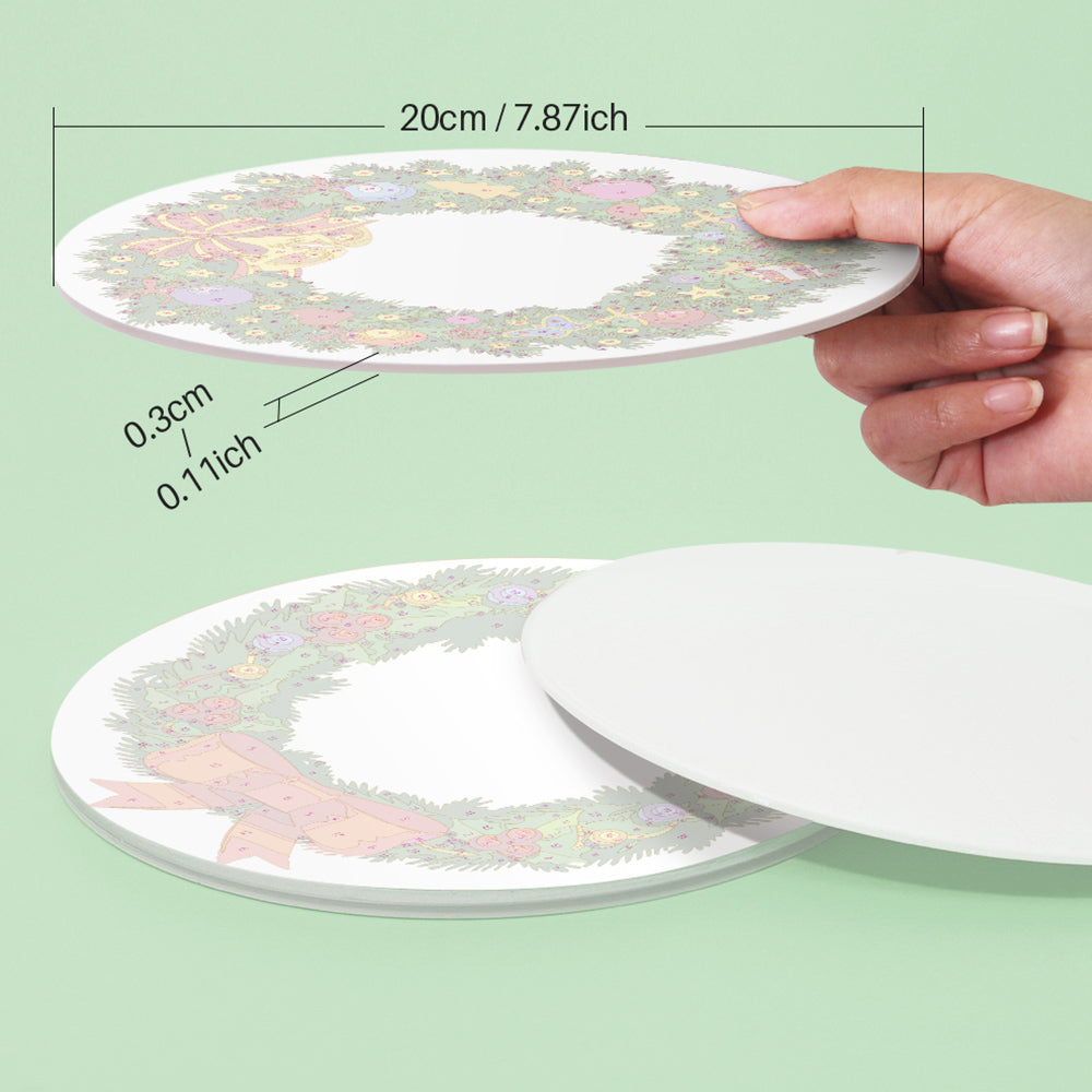 4Pcs Christmas Tree and Garland Placemats Paint by Numbers