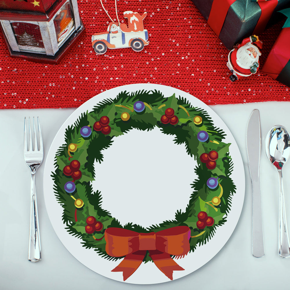 4Pcs Christmas Tree and Garland Placemats Paint by Numbers