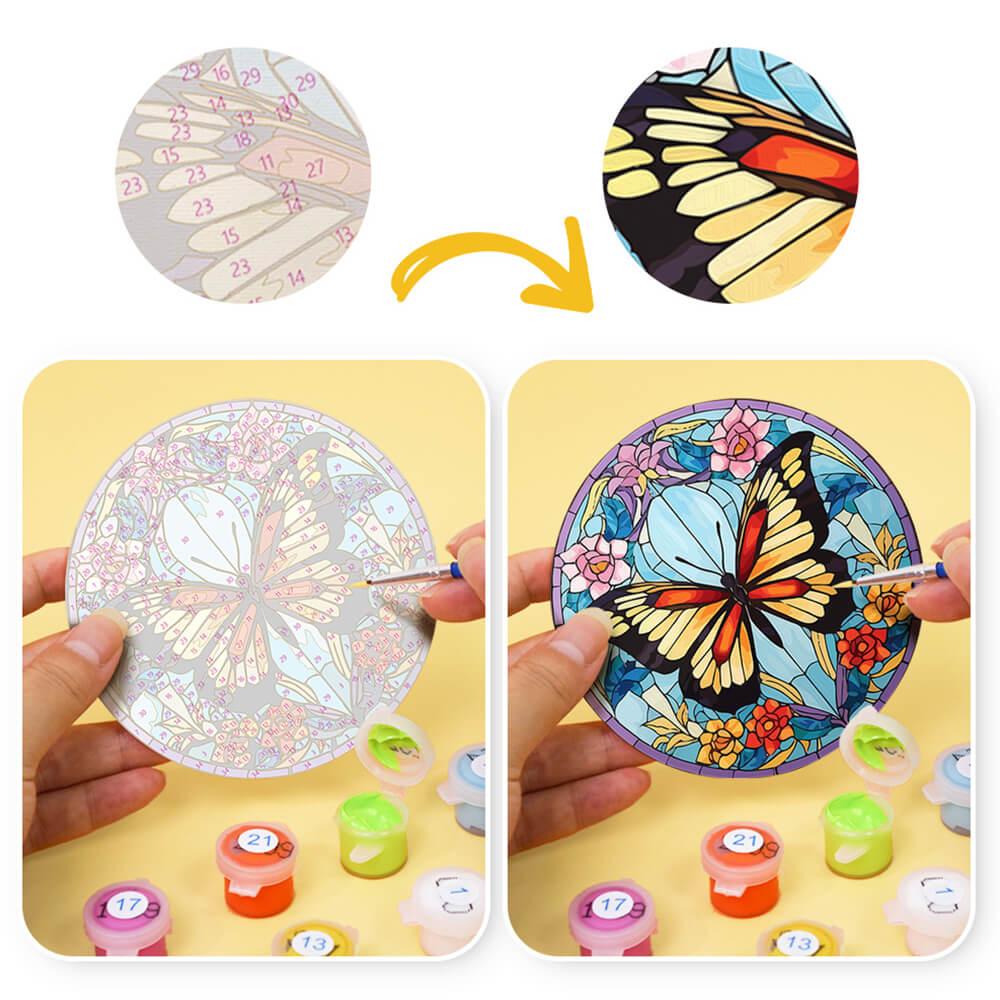 4Pcs Gorgeous Butterfly Coasters Paint by Numbers