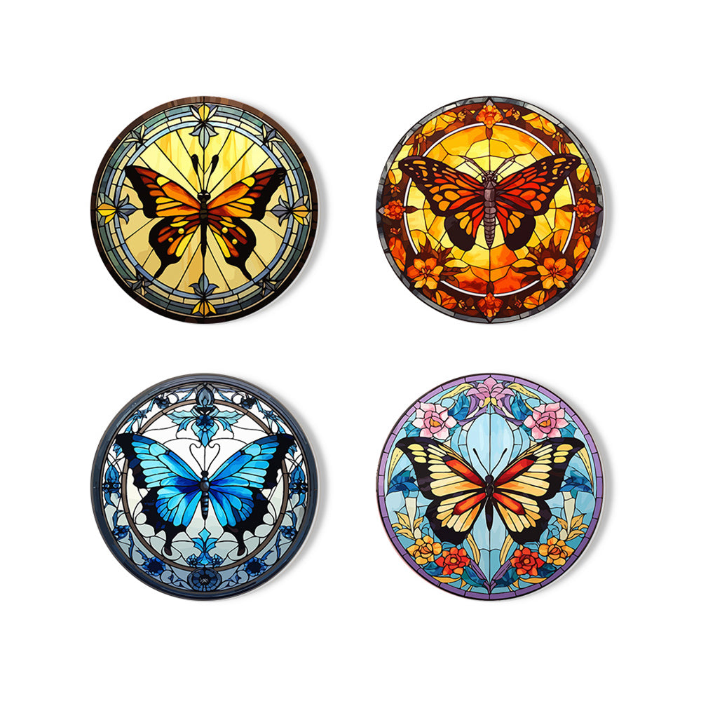 4Pcs Gorgeous Butterfly Coasters Paint by Numbers