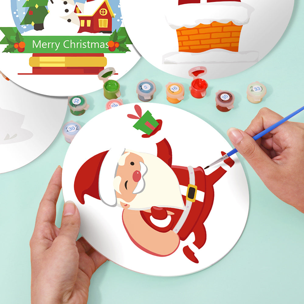 4Pcs Happy Santa Claus Placemats Paint by Numbers