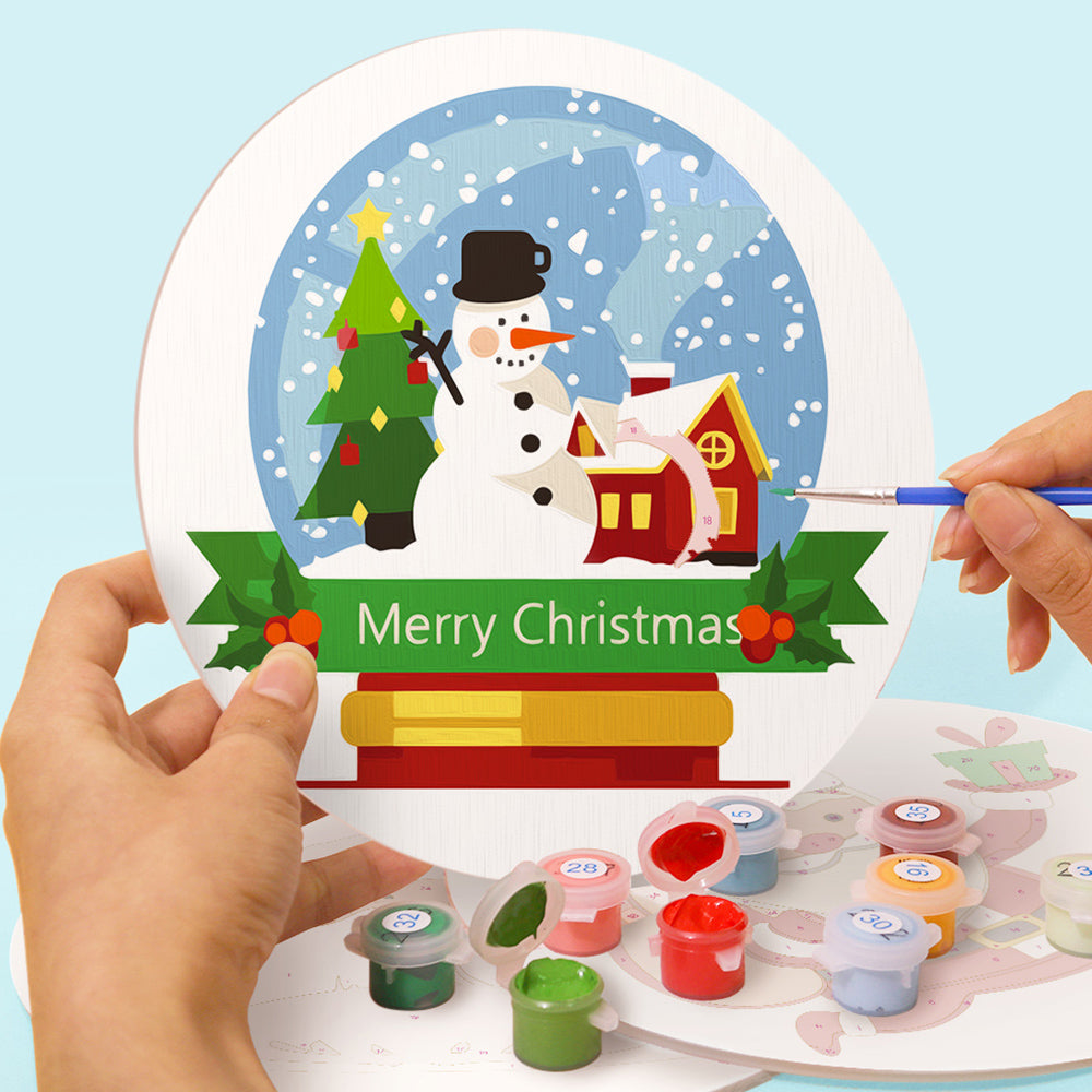 4Pcs Happy Santa Claus Placemats Paint by Numbers