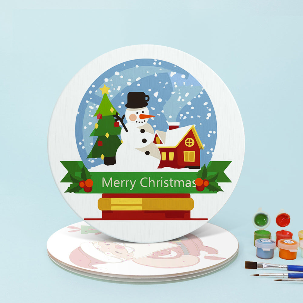 4Pcs Happy Santa Claus Placemats Paint by Numbers