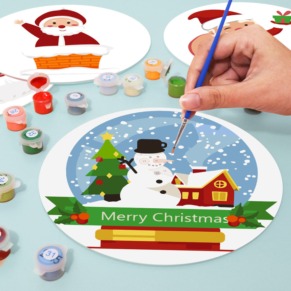 4Pcs Happy Santa Claus Placemats Paint by Numbers