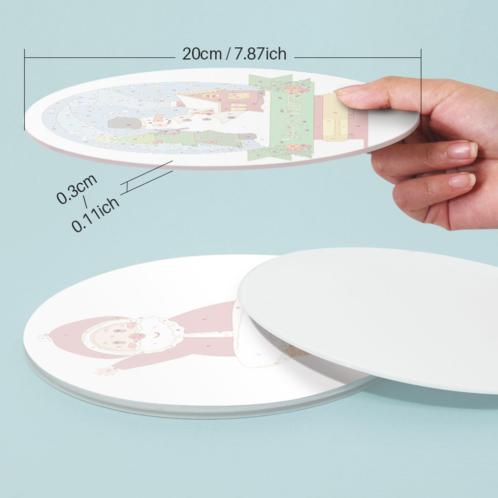 4Pcs Happy Santa Claus Placemats Paint by Numbers