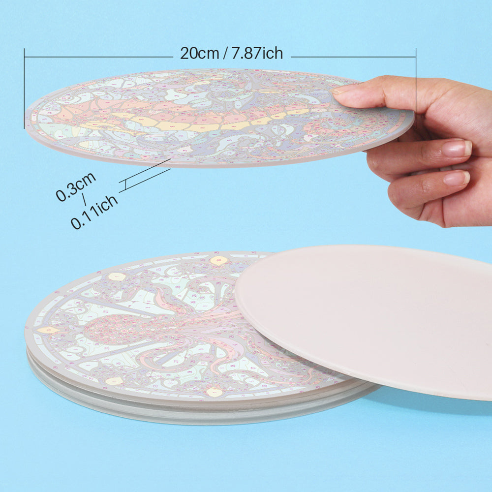 4Pcs Sea Animals Placemats Paint by Numbers