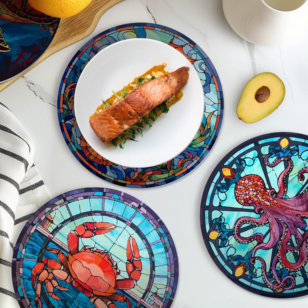 4Pcs Sea Animals Placemats Paint by Numbers
