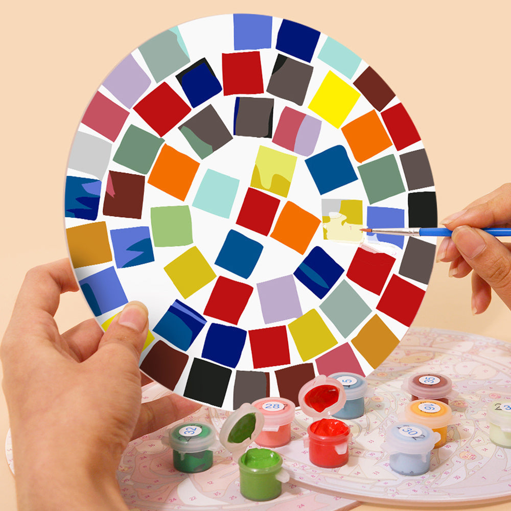 6Pcs Color Block Mandala Placemats Paint by Numbers