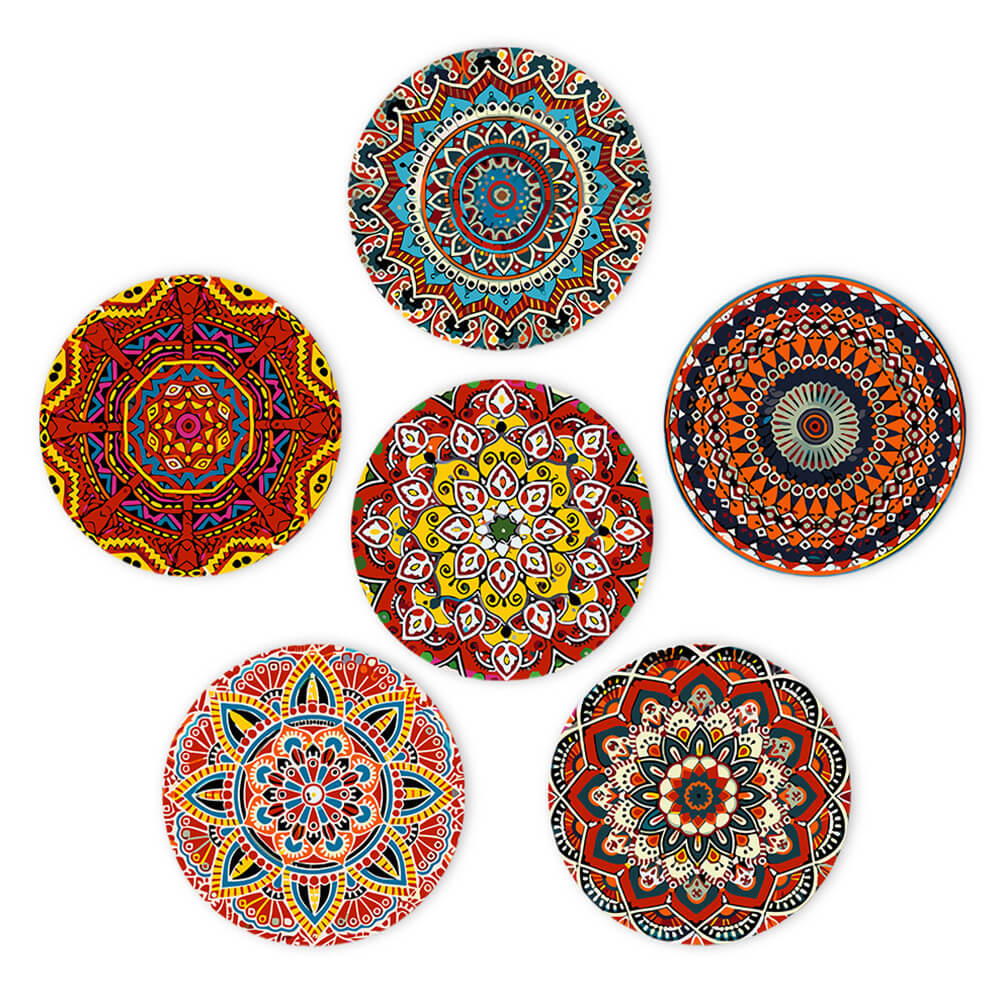 6Pcs Complex Mandala Placemats Paint by Numbers