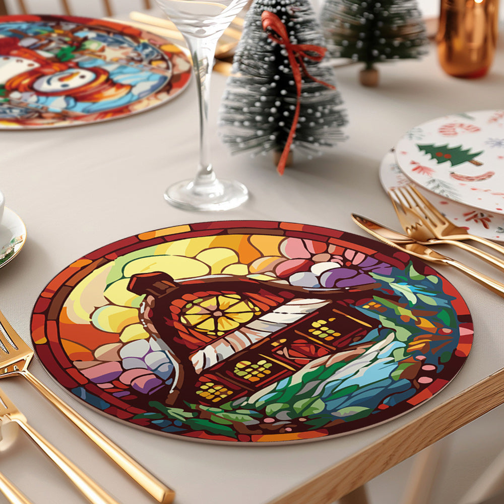 6Pcs Santa Claus and Christmas Tree Placemats Paint by Numbers