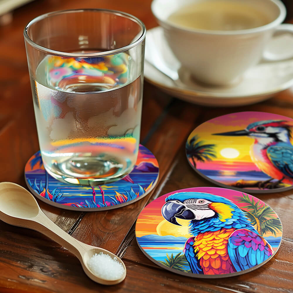6Pcs Sunset Flying Animal Coasters Paint by Numbers