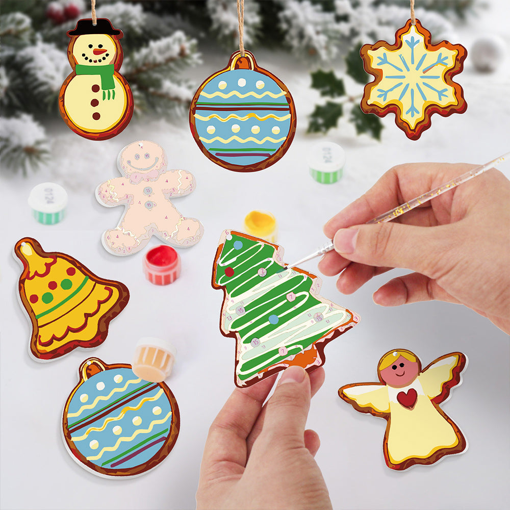 8Pcs Christmas Ornament Paint by Numbers | Christmas Eve Set