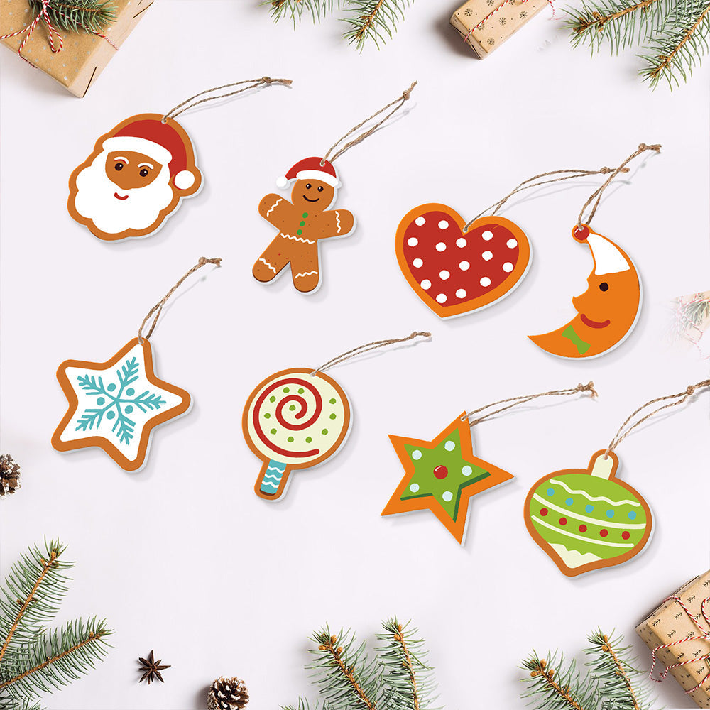 8Pcs Christmas Ornament Paint by Numbers | Moon and Stars Set