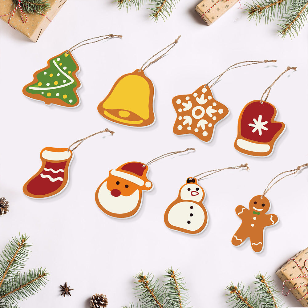 8Pcs Christmas Ornament Paint by Numbers | Snowman and Snowflakes Set