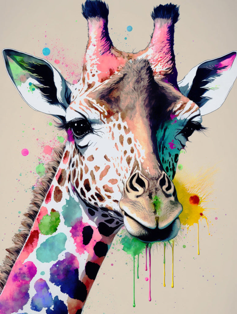 Giraffe Graffiti Paint by Numbers