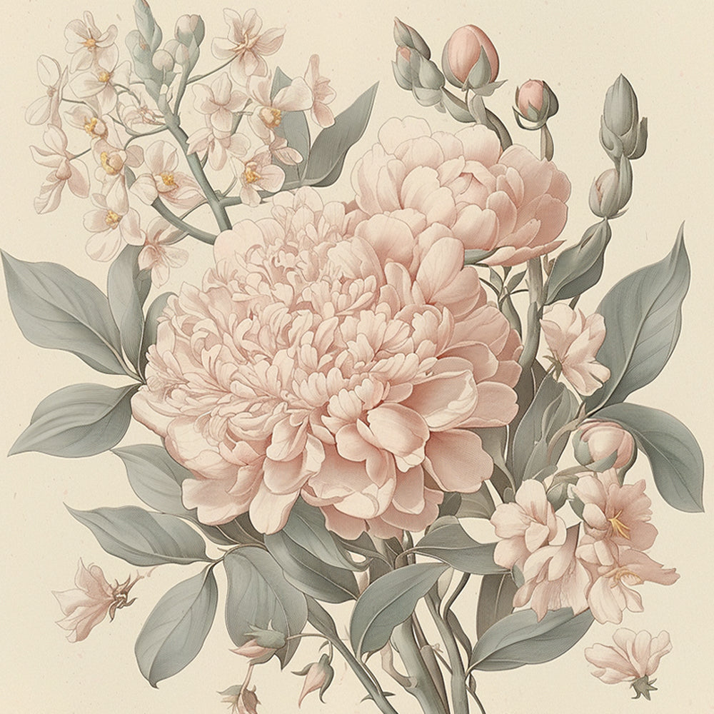 Romantic Peony Flowers Paint by Numbers