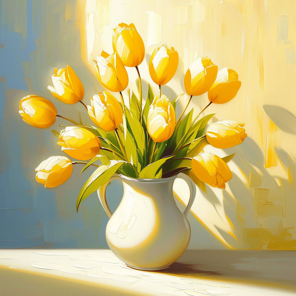 Yellow Tulips and Sunshine Paint by Numbers