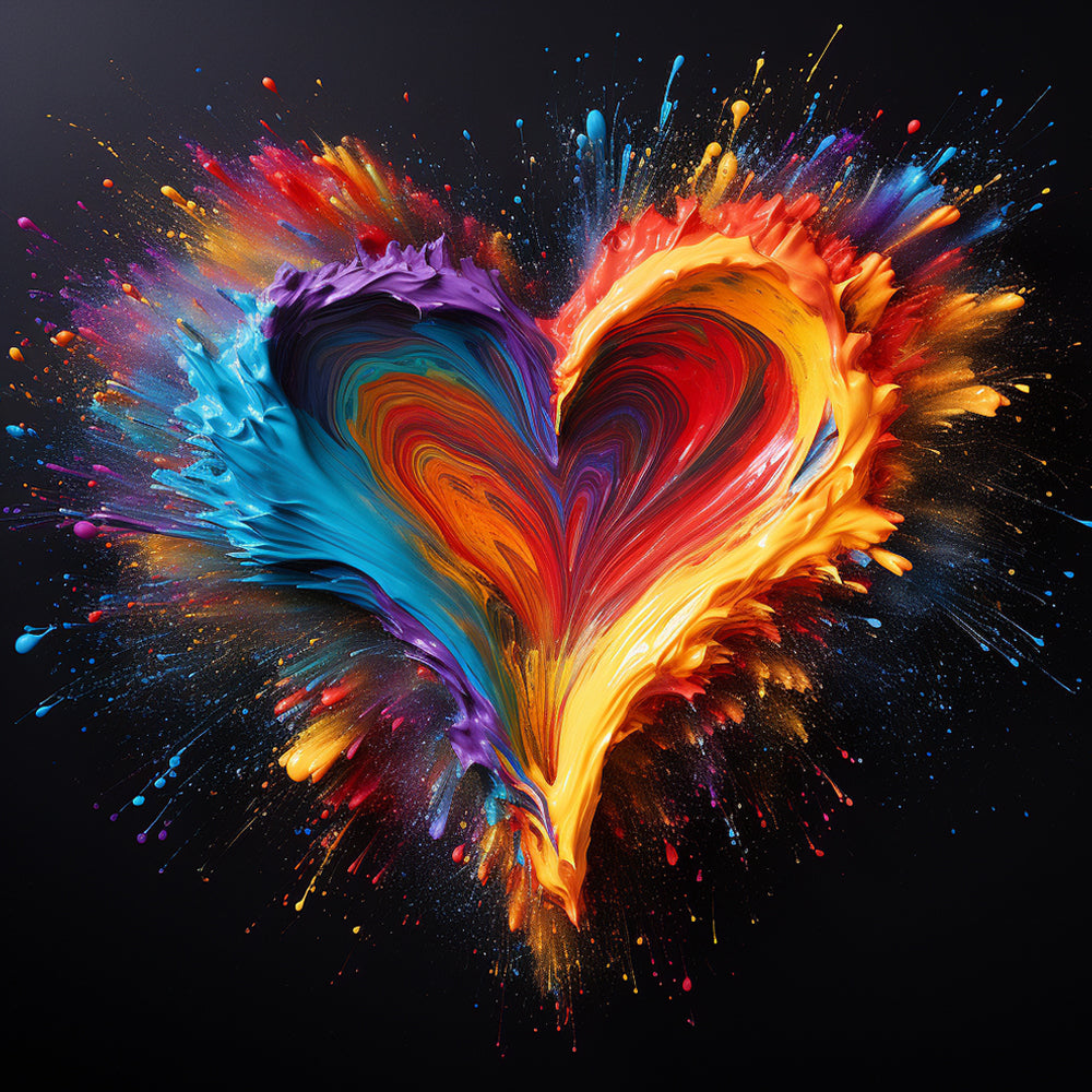 Colorful Heart Shaped Paint by Numbers