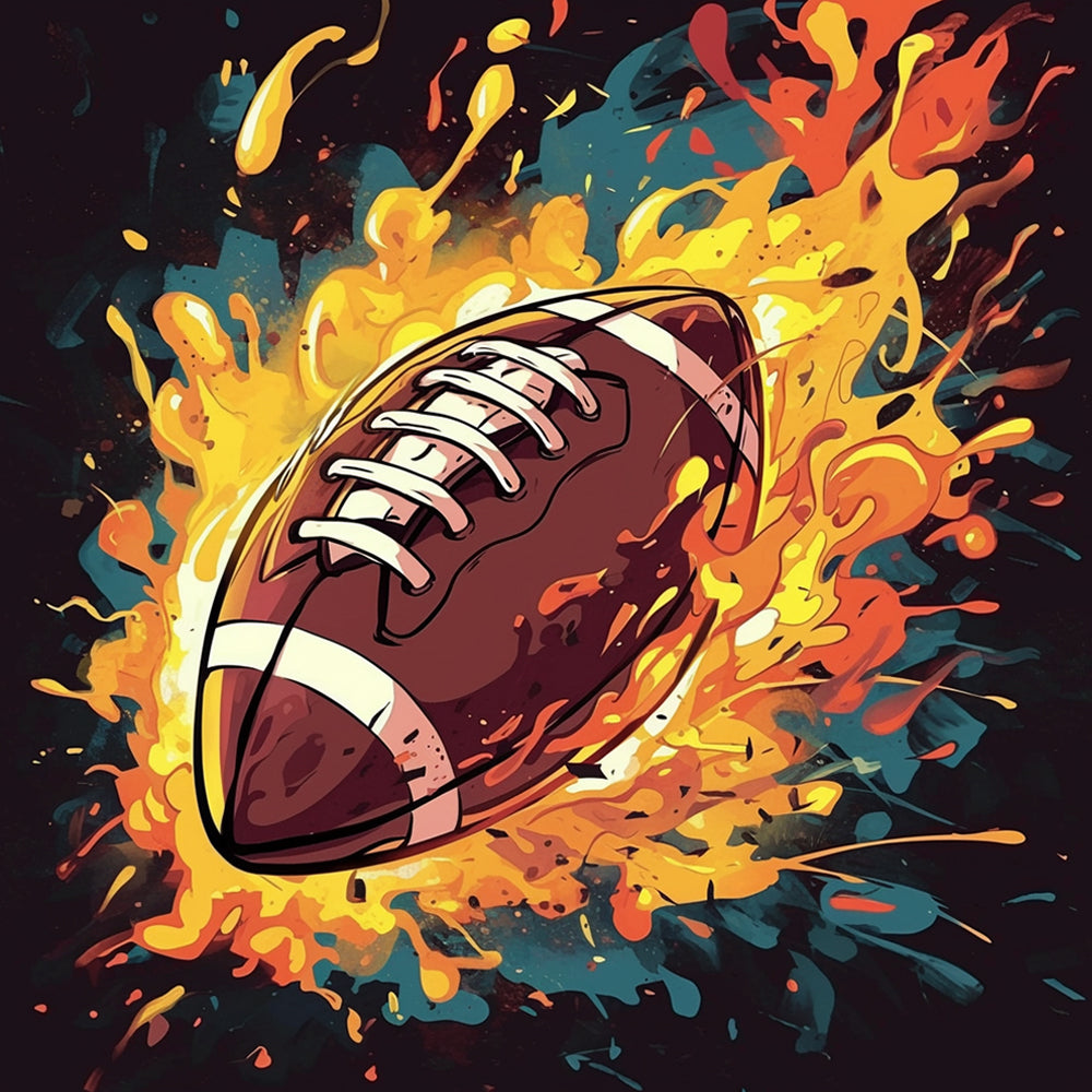 American Football and Fire Paint by Numbers