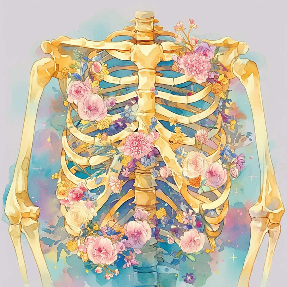 Skeleton and Flowers Paint by Numbers