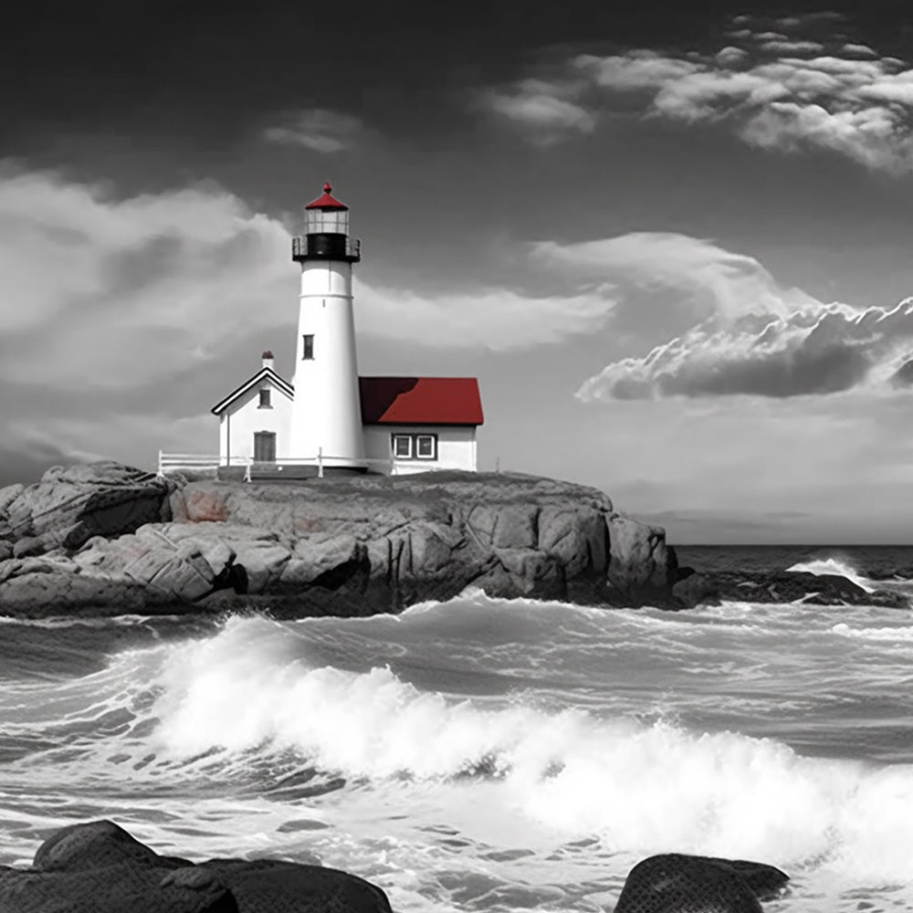 Dark Clouds and Lighthouse Paint by Numbers