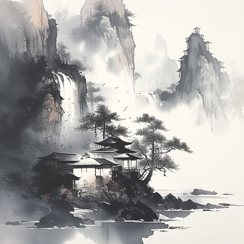 Chinese Landscape Painting Paint by Numbers