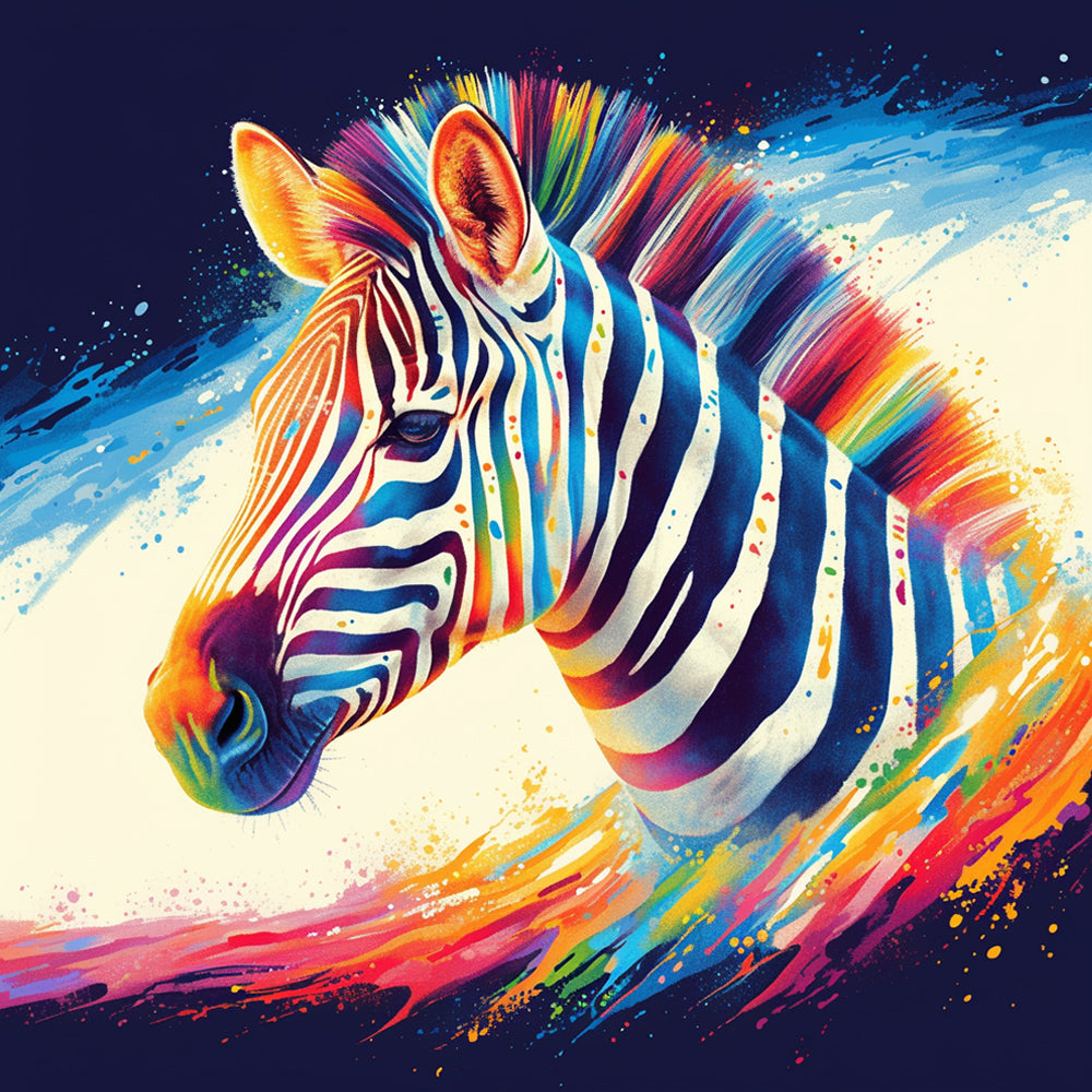 Colorful Zebra Paint by Numbers