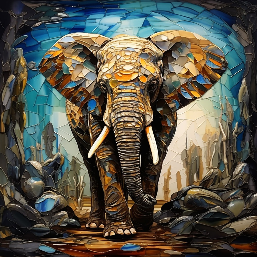 Abstract Elephant Paint by Numbers