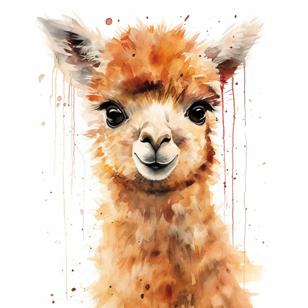 Cute Watercolor Alpaca Paint by Numbers