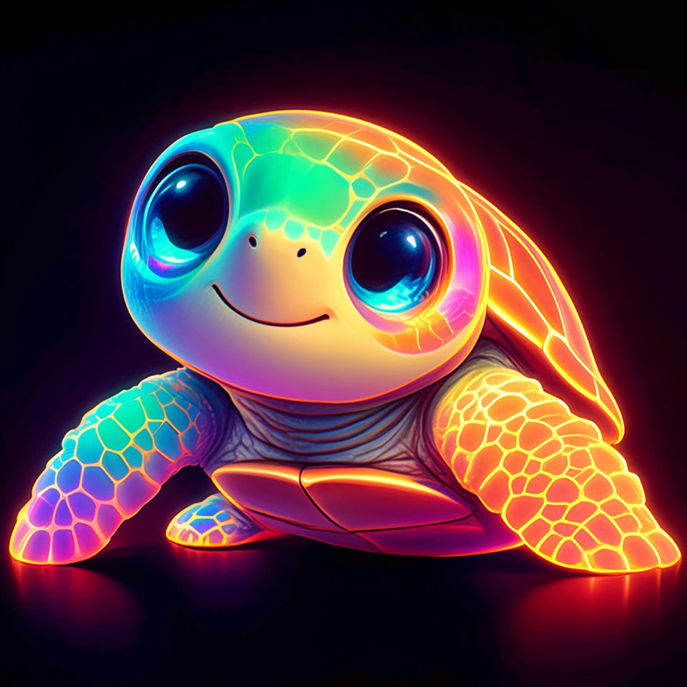 Colorful Glowing Turtle Paint by Numbers