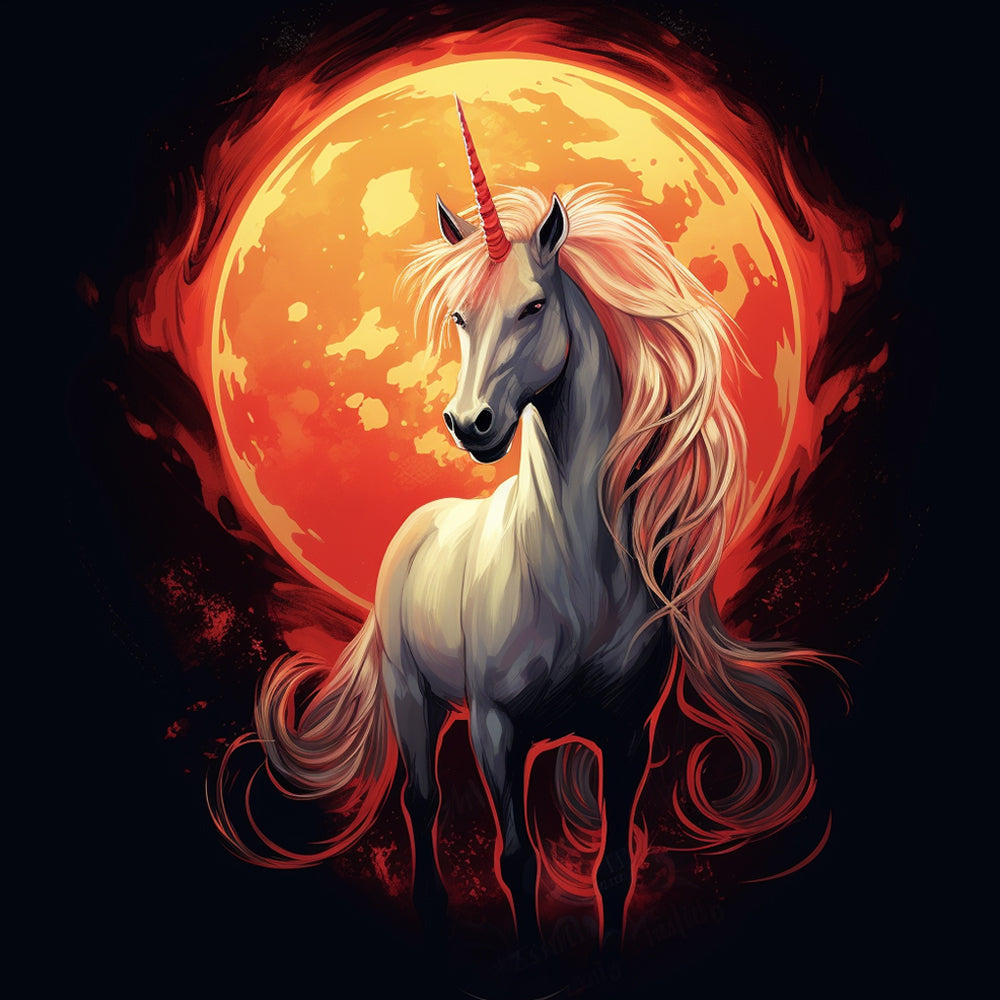 White Unicorn and Moon Paint by Numbers